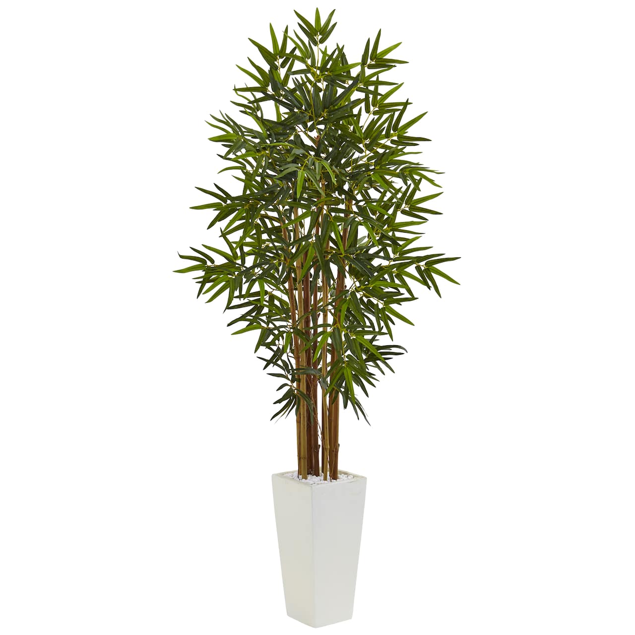 5ft. Artificial Bamboo Tree in White Tower Planter